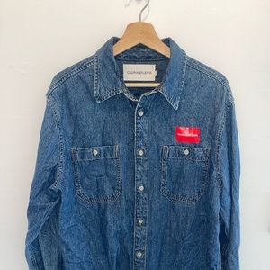 Calvin Klein Denim Long Sleeve Button Down Shirt